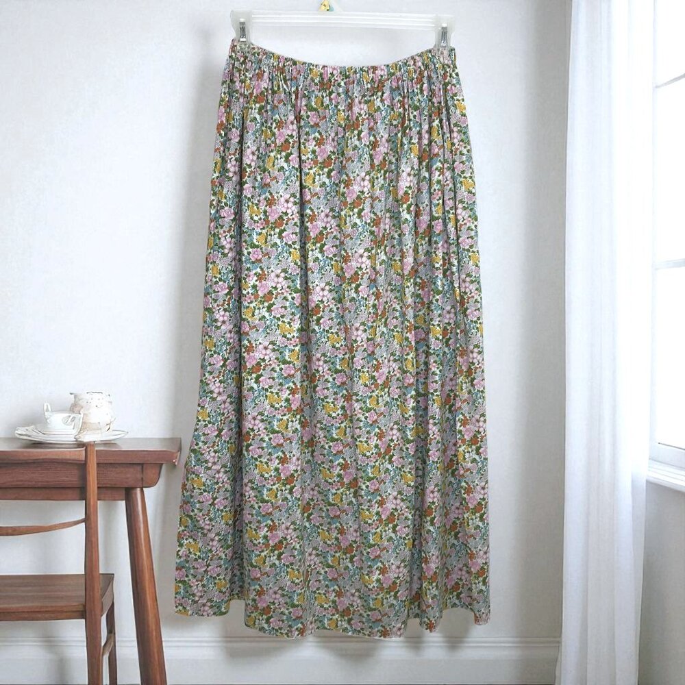 Vintage Casual Floral Summer Maxi Skirt S, M